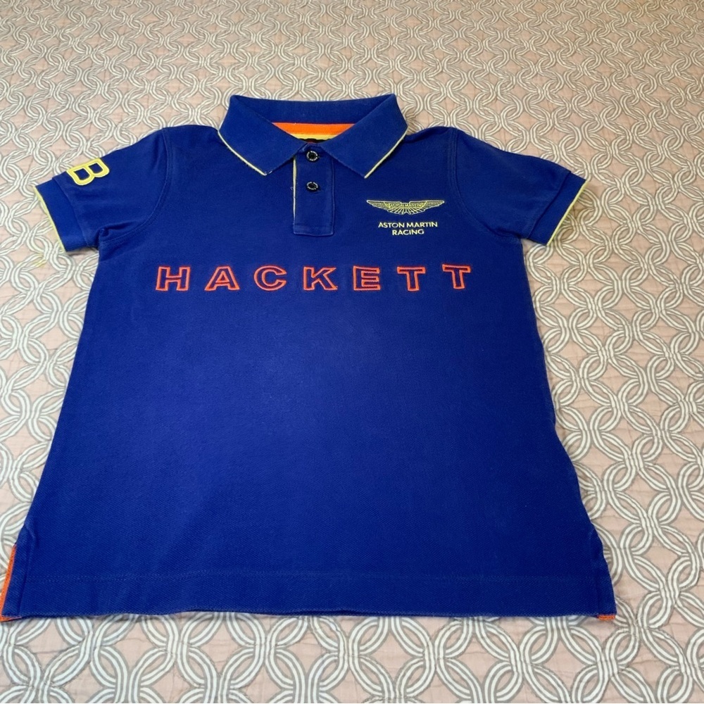 HACKETT LONDON ASTON MARTIN Racing Cotton Polo Shirt. Size 5/6